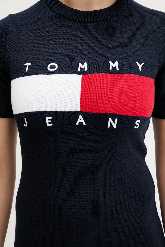Tommy Jeans рокля тип пуловер от памук