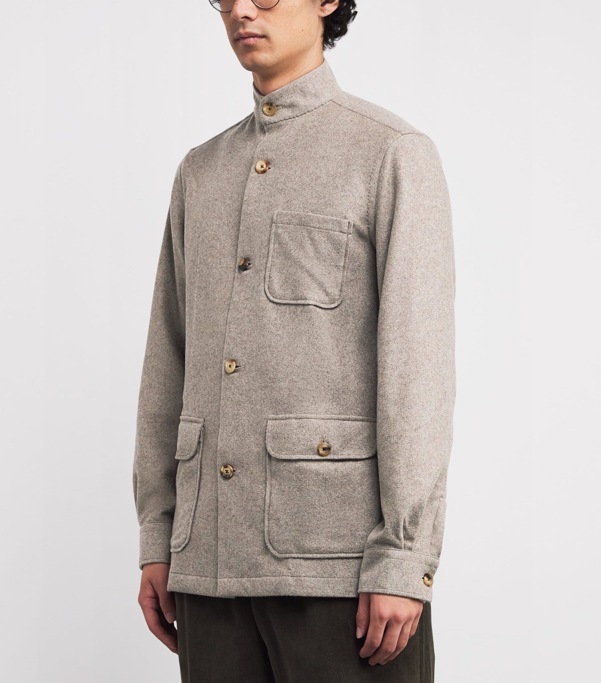 100HANDS Beige Cashmere Overshirt