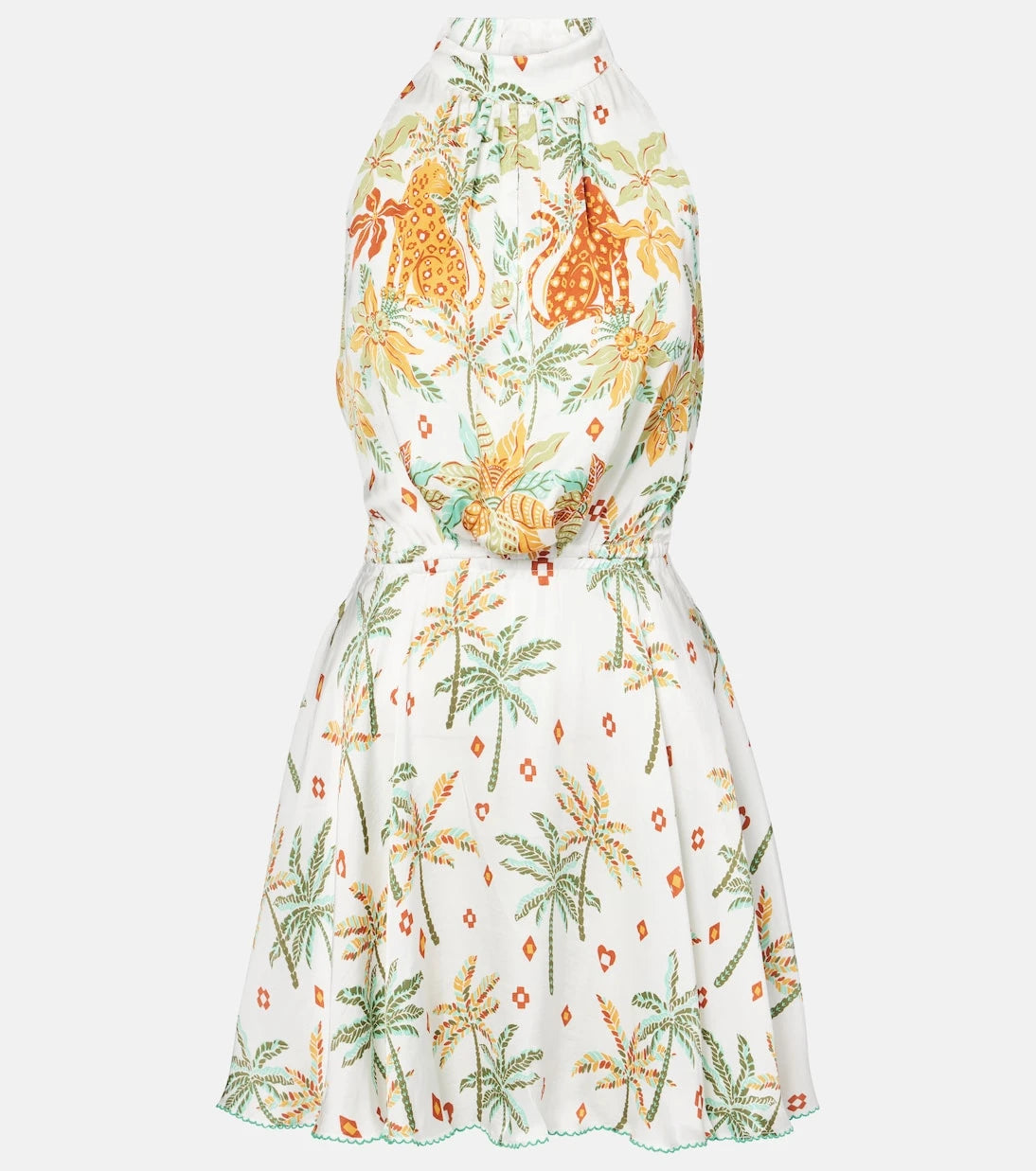 Poupette St Barth - Cassandra printed halterneck minidress