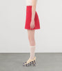 Valentino Red Wool-Silk Embellished Mini Skirt