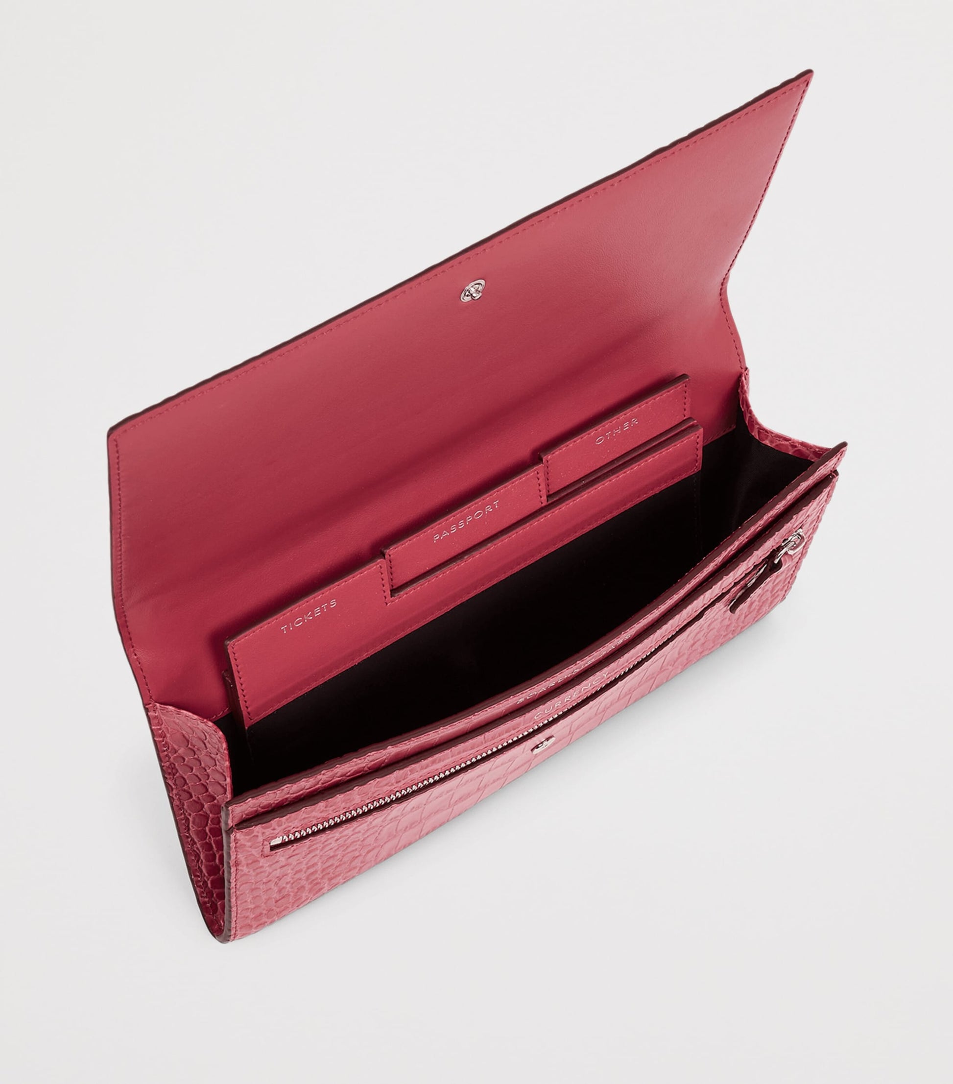Leather Mara Marshall Travel Wallet RASPBERRY