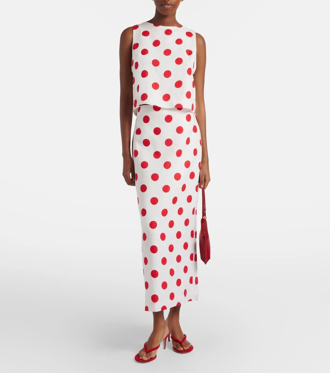 Cala de la Cruz - Bruna polka-dot linen maxi skirt