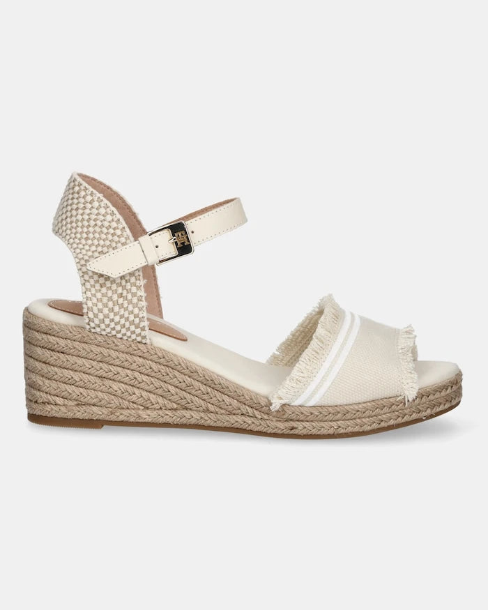 Tommy Hilfiger FRINGE CANVAS MEDIUM WEDGE Sandalet