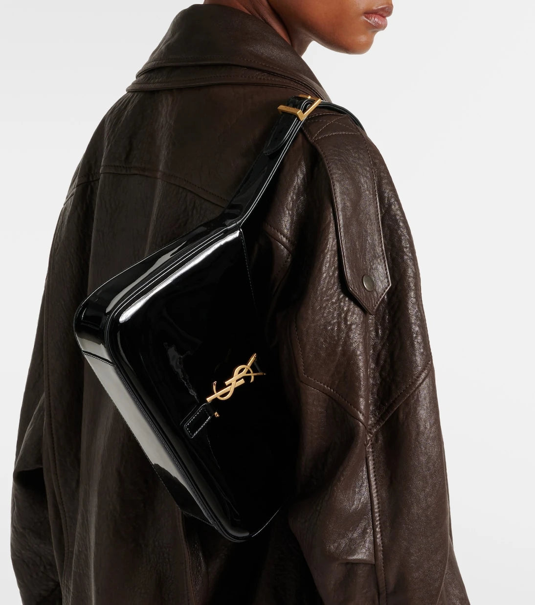 Saint Laurent - Le 5 à 7 patent leather shoulder bag