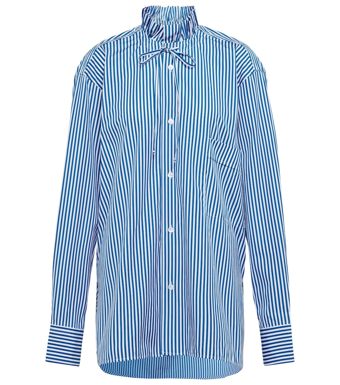 Plan C - Striped cotton poplin shirt