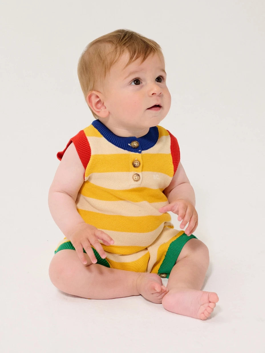 Bobo Choses - Baby BC striped cotton playsuit