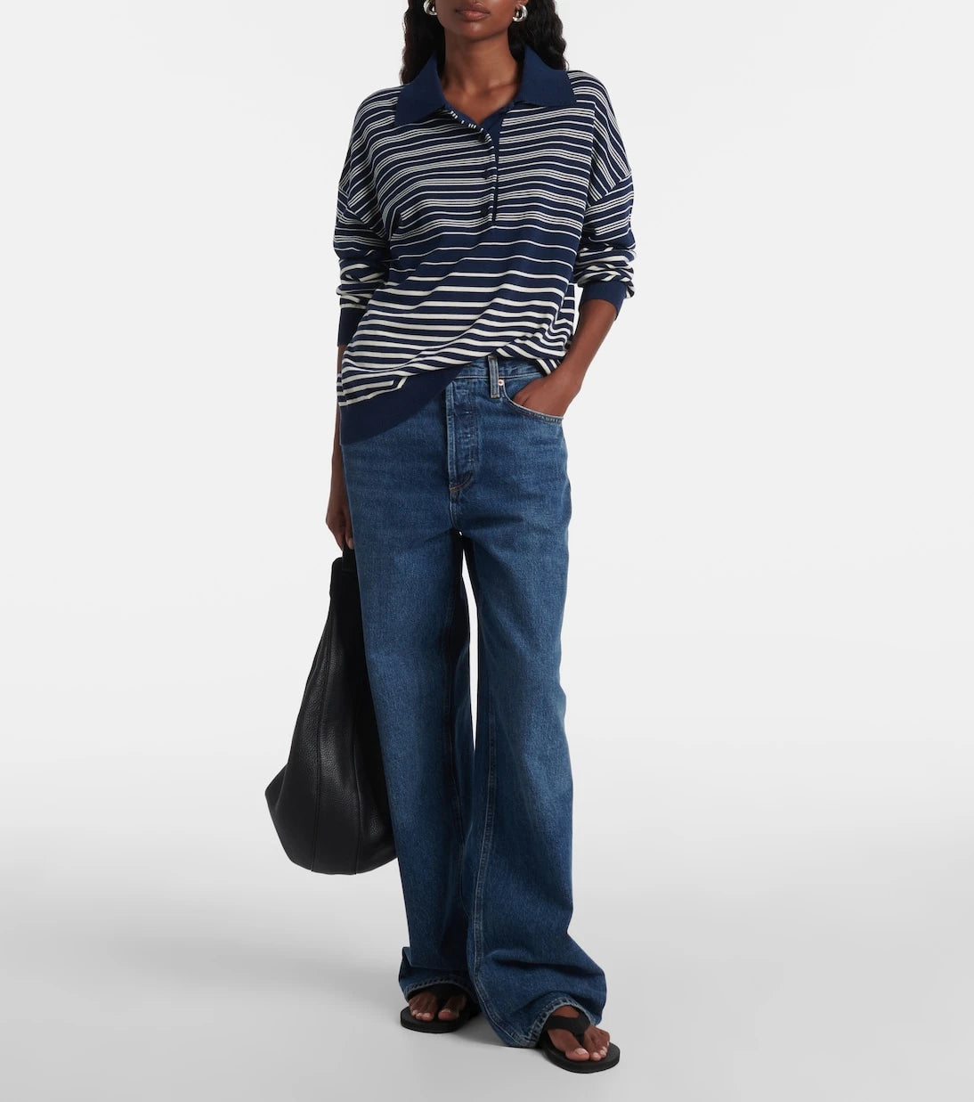 Faithfull - Harlow striped oversized polo shirt