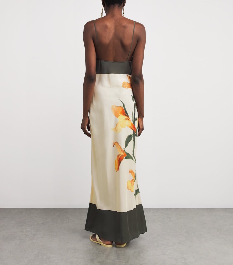 Multi Silk Floral Constance Maxi Dress