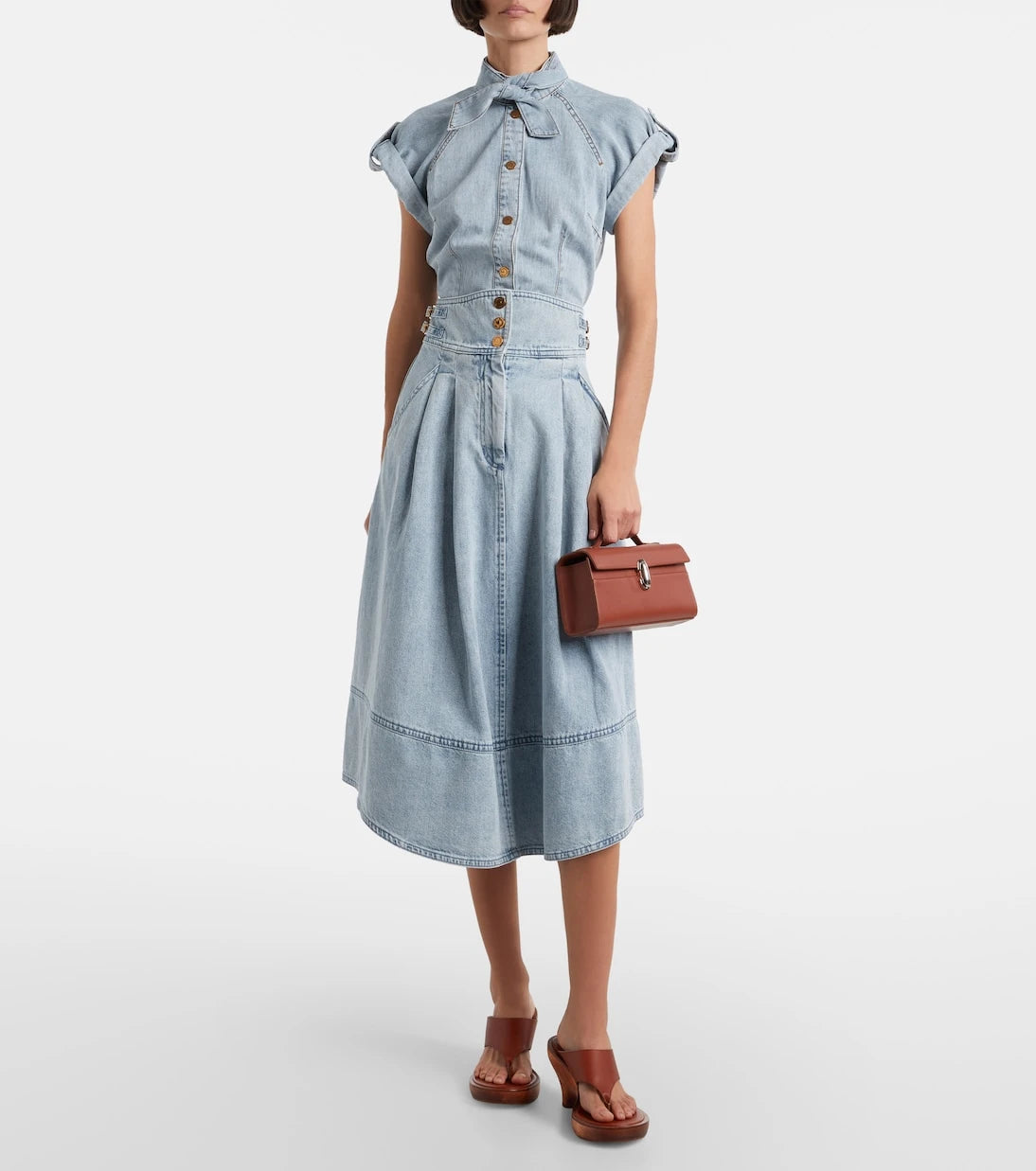 Zimmermann - Tie-neck denim shirt