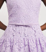 Self-Portrait Purple Lace Belted Mini Dress