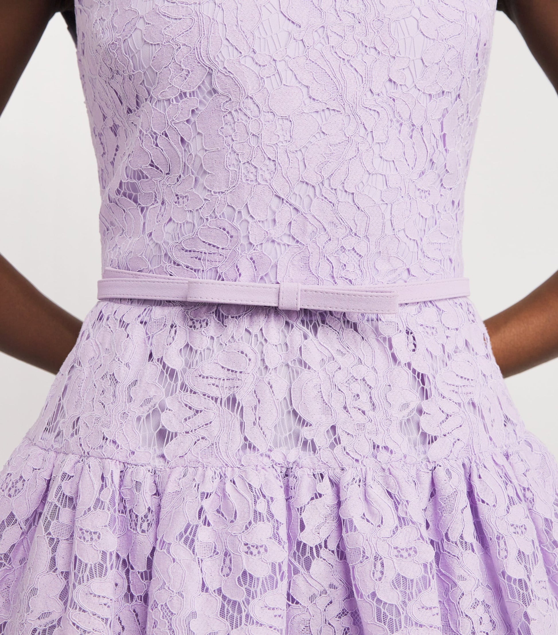 Self-Portrait Purple Lace Belted Mini Dress