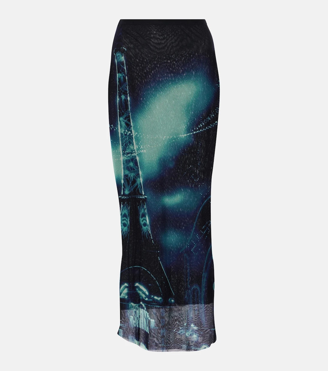 Jean Paul Gaultier - Printed mesh midi skirt