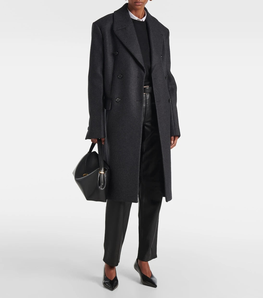 Toteme - Mid-rise leather straight pants