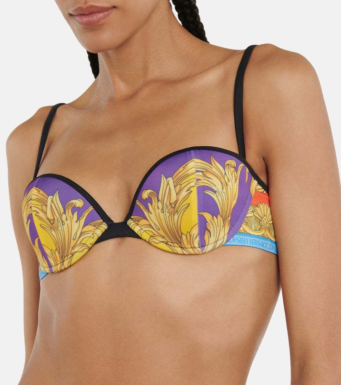 Versace - Printed balconette bikini top