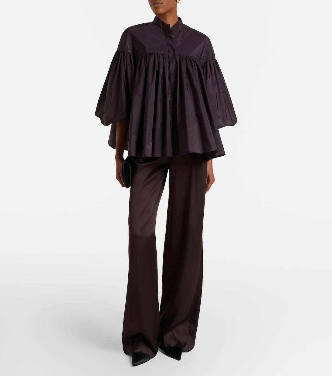 Max Mara - Gathered taffeta shirt
