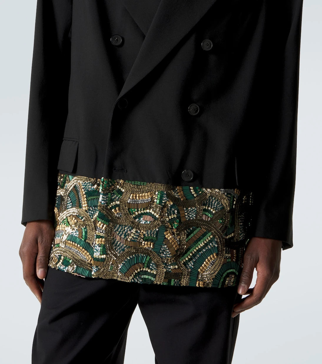 Dries Van Noten - Embellished double-breasted wool blazer