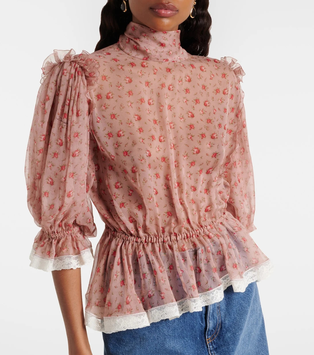Dolce&Gabbana - Floral silk and cotton chiffon blouse