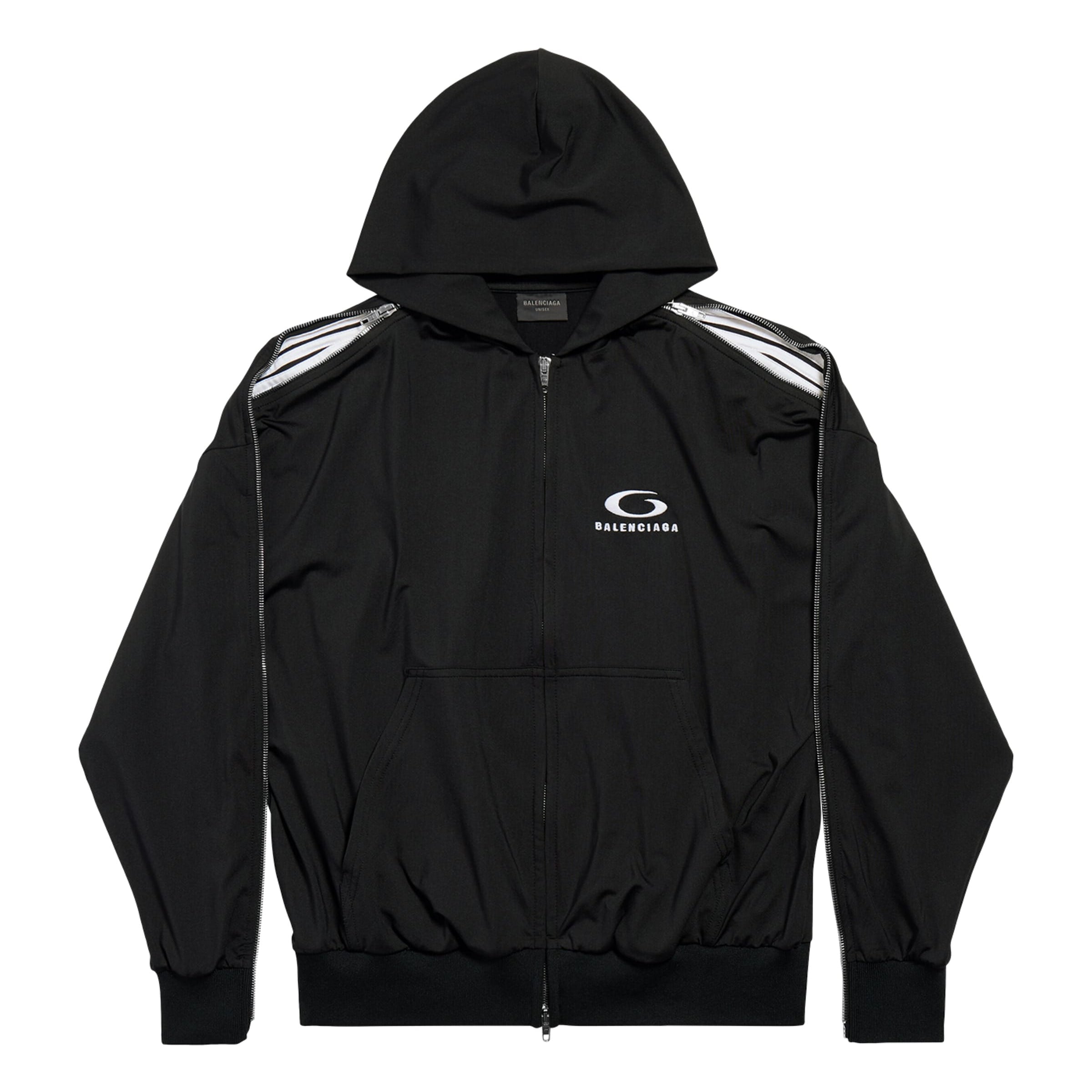 Balenciaga Black Zipped Zip-Up Hoodie