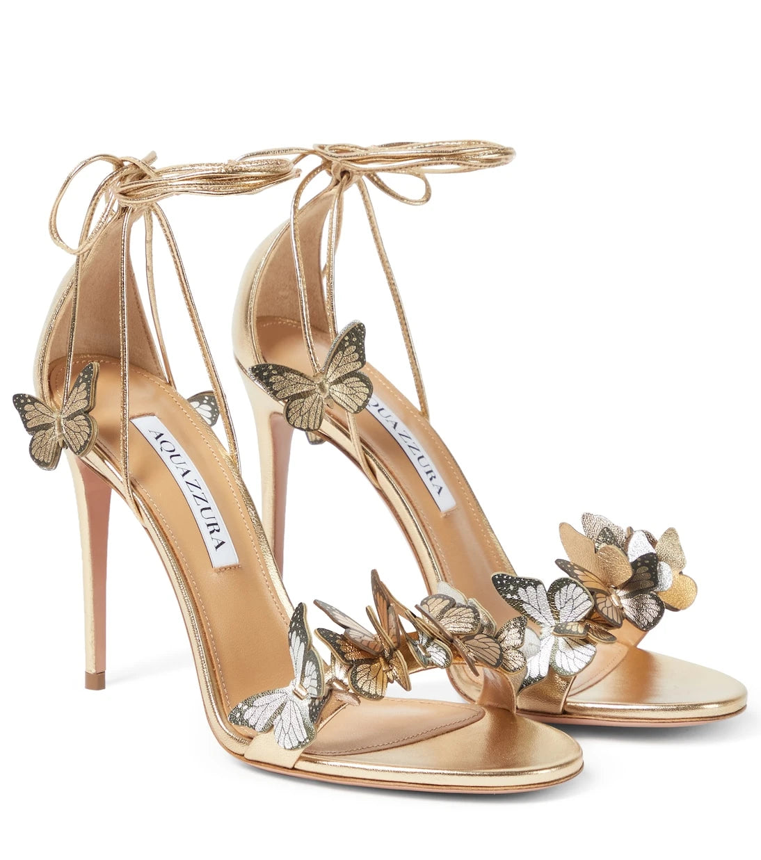 Aquazzura - Papillon 105 appliqué leather sandals