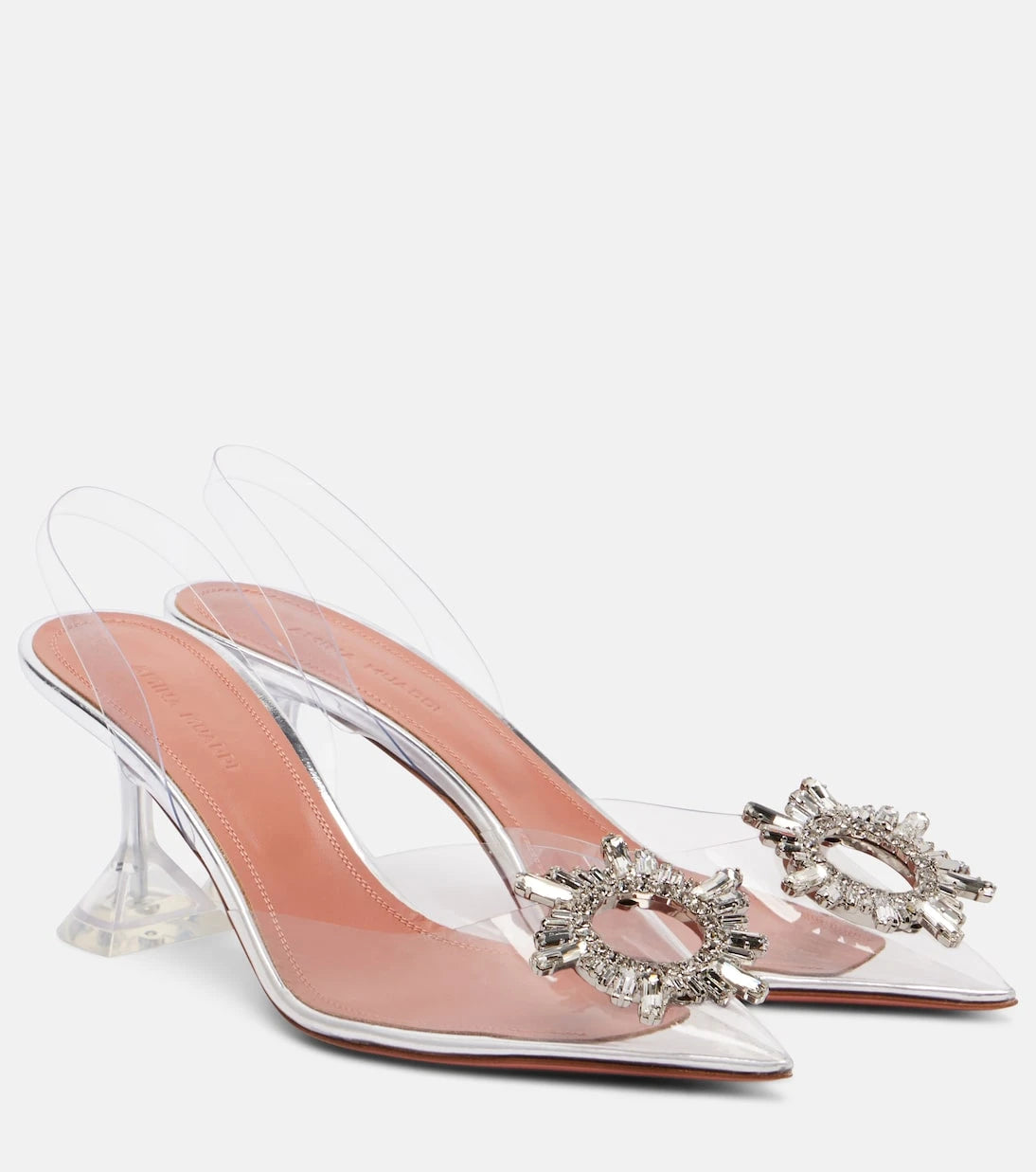 Amina Muaddi - Begum embellished PVC slingback pumps