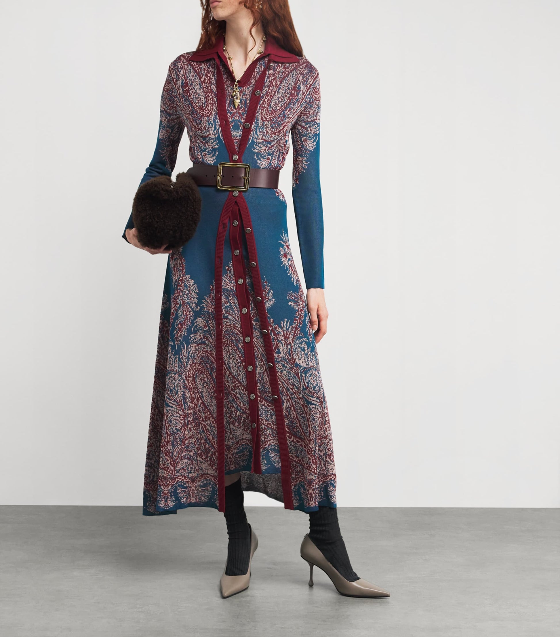 Multi Jacquard Maxi Cardigan