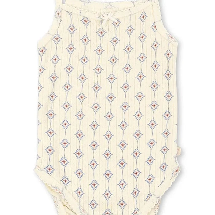 Konges Sløjd çocuklar için pamuklu body MINNIE STRAP BODY GOTS