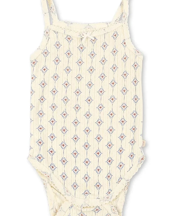 Konges Sløjd çocuklar için pamuklu body MINNIE STRAP BODY GOTS