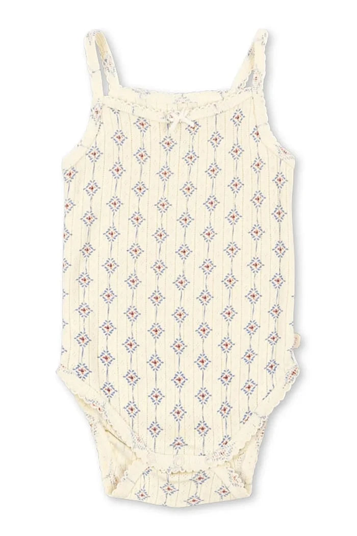 Konges Sløjd çocuklar için pamuklu body MINNIE STRAP BODY GOTS