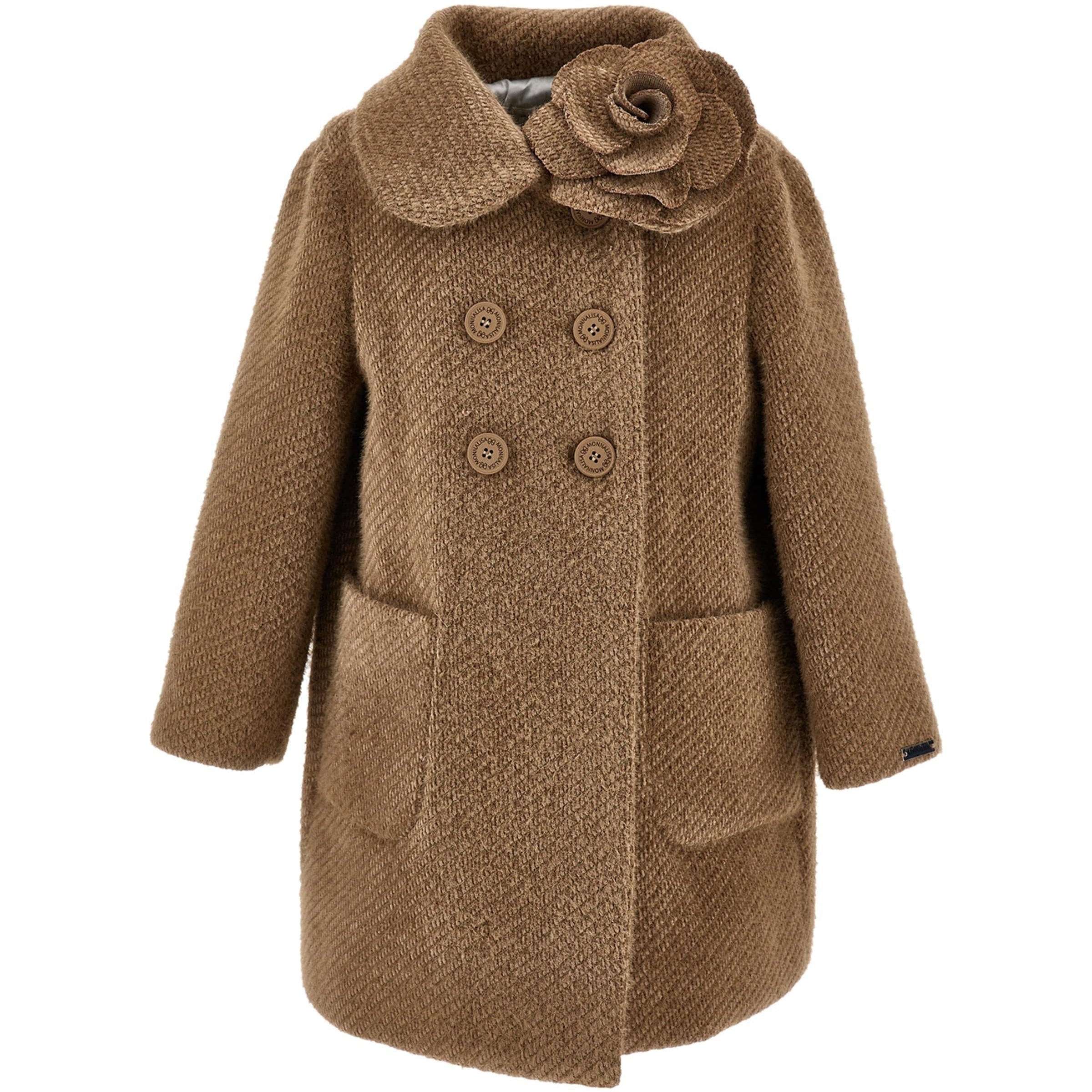 Flower-Appliqué Double-Breasted Coat (2-12 Years)