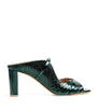 Malone Souliers Green Leather Crocodile-Effect Norah Mules 70