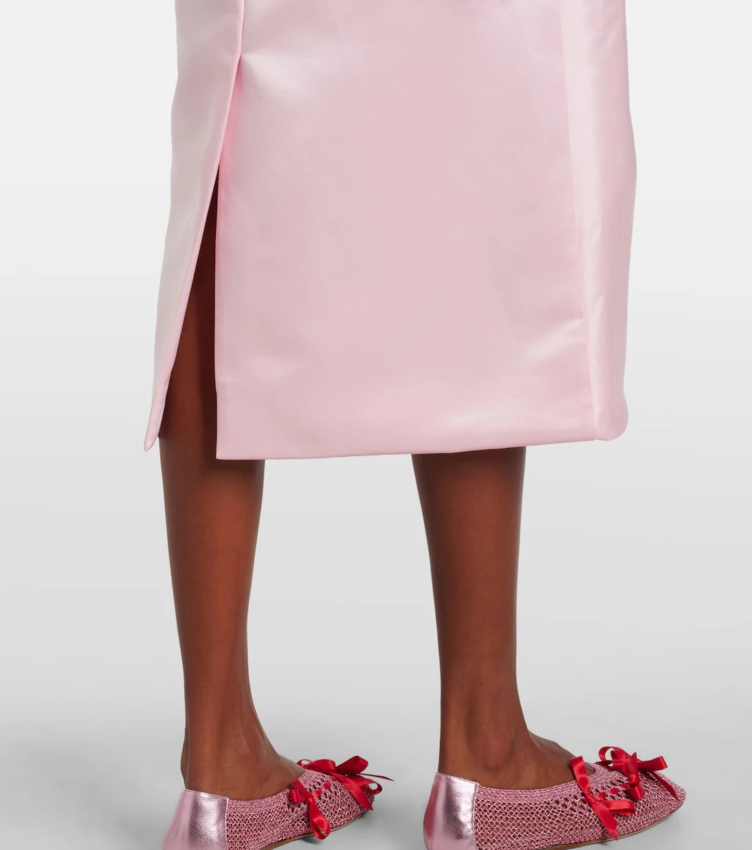 Simone Rocha - Draped satin midi skirt