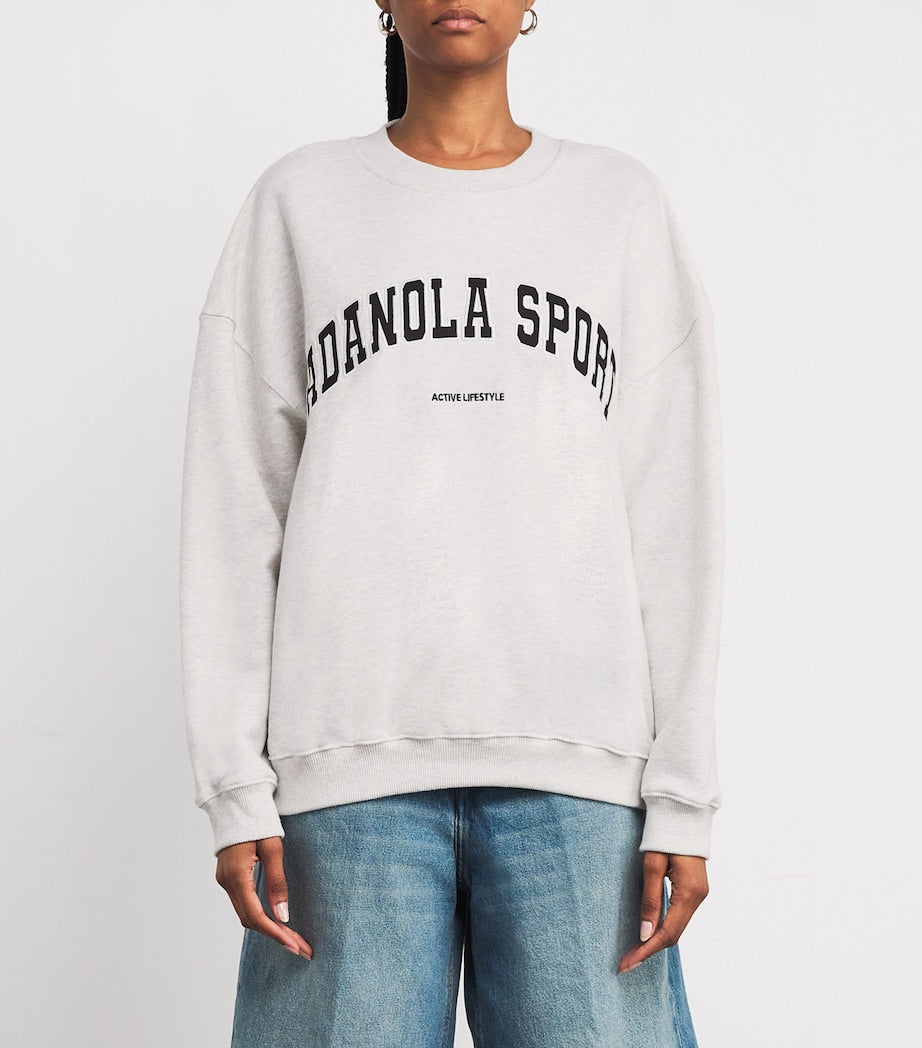 Adanola Grey Organic Cotton Logo Sweatshirt