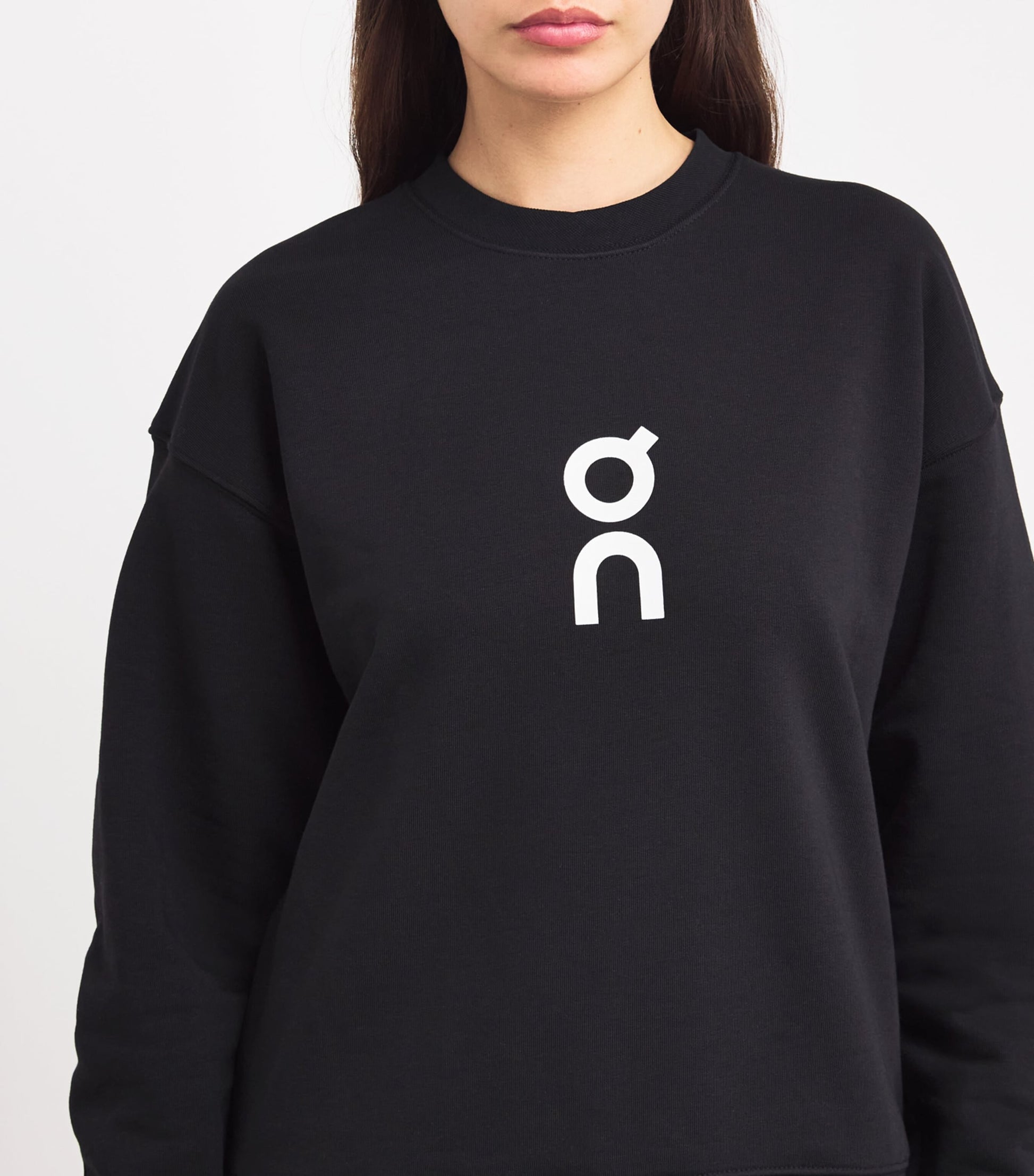 Black Cotton-Blend Club Crew Sweatshirt