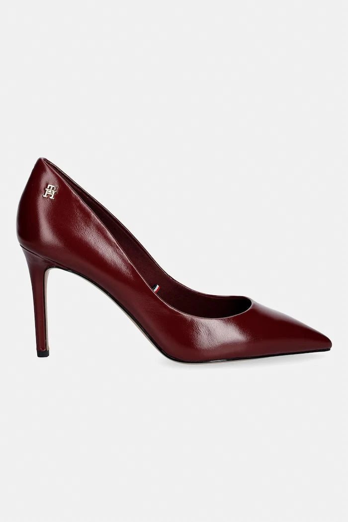 Tommy Hilfiger обувки с ток от кожа ESSENTIAL POINTED PUMP
