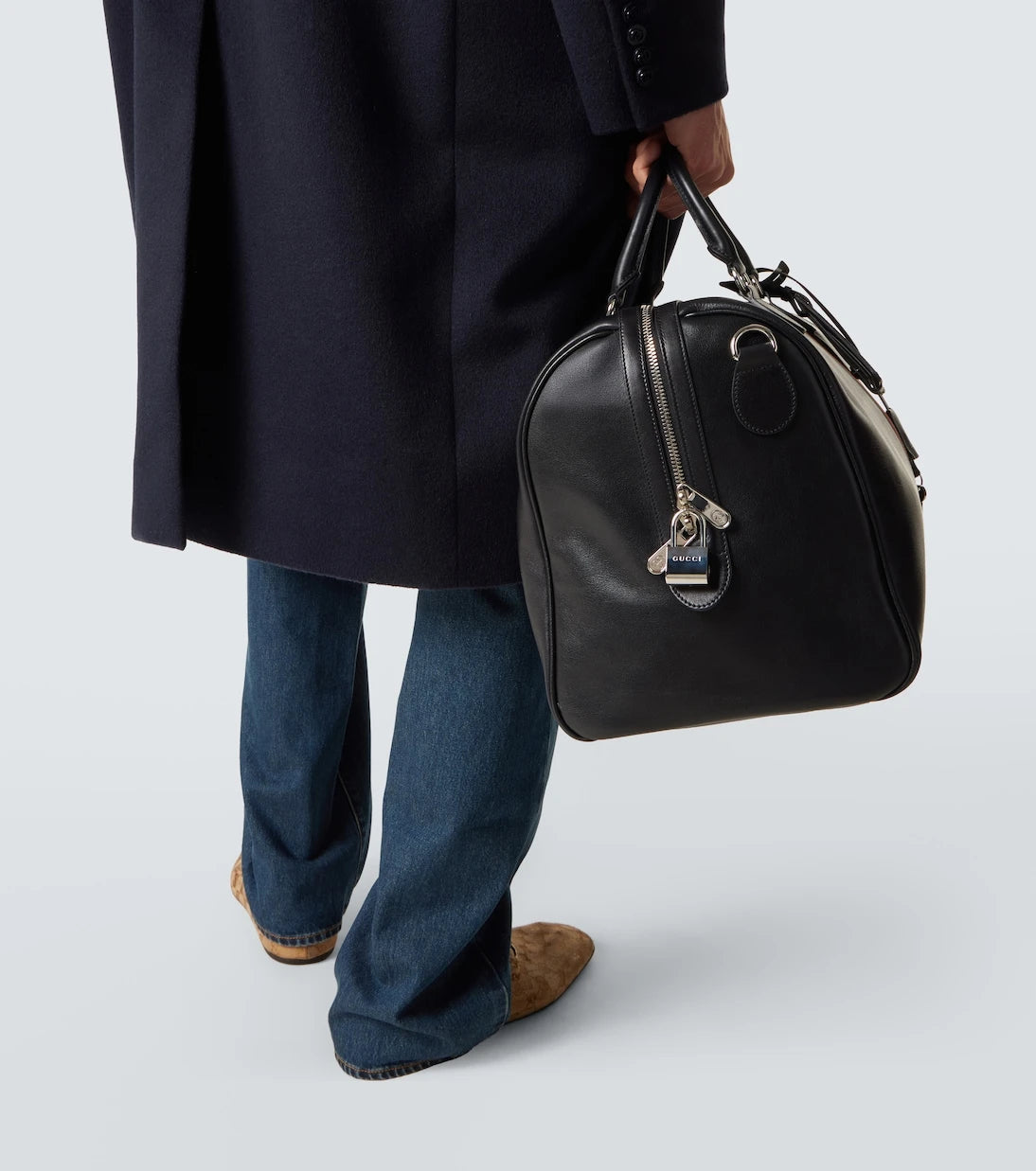 Gucci - Web Trademark Medium leather duffel bag