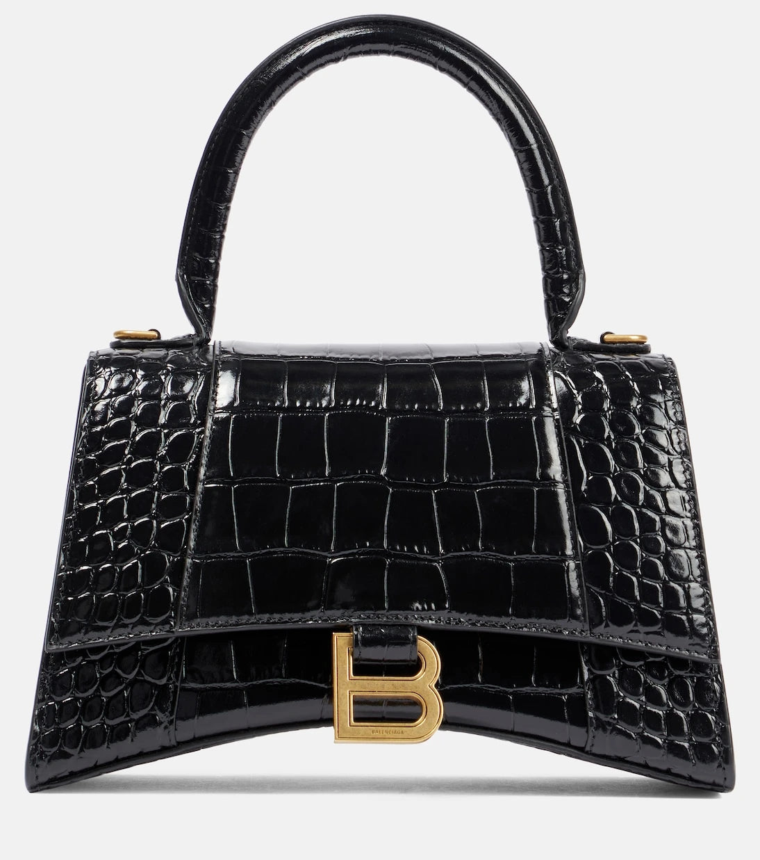 Balenciaga - Hourglass Small croc-effect leather crossbody bag