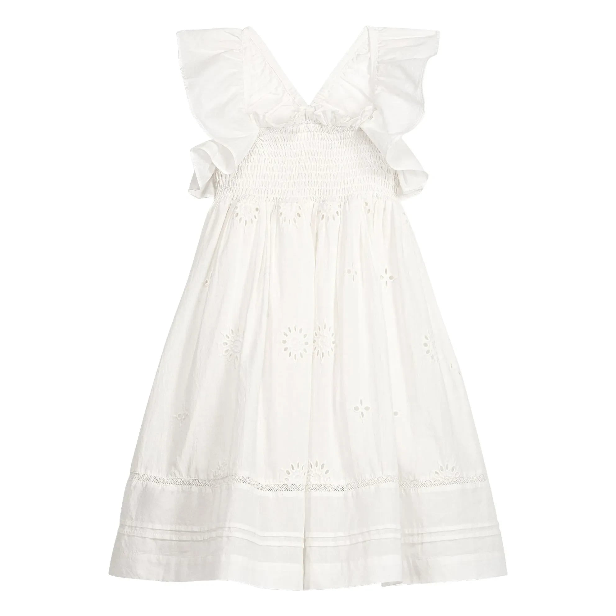 Louise Misha - Anaya organic cotton embroidered dress | White