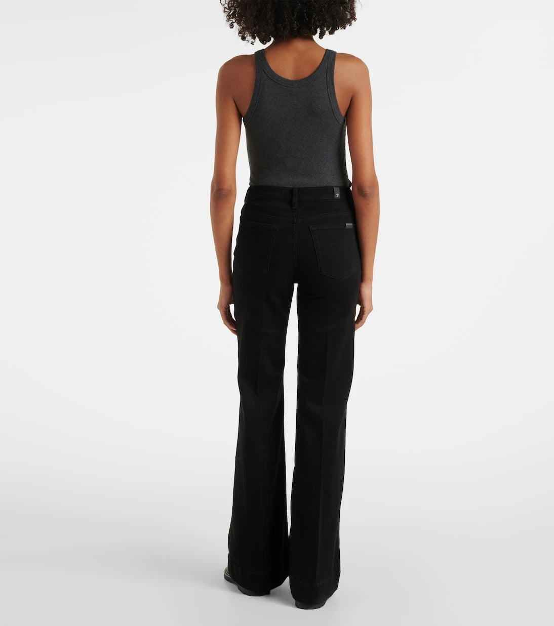 7 For All Mankind - بنطلون جينز مستقيم بقصة خصر مرتفع موديل Modern Dojo