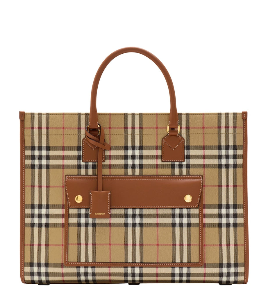 Burberry Brown Medium Check Freya Tote Bag