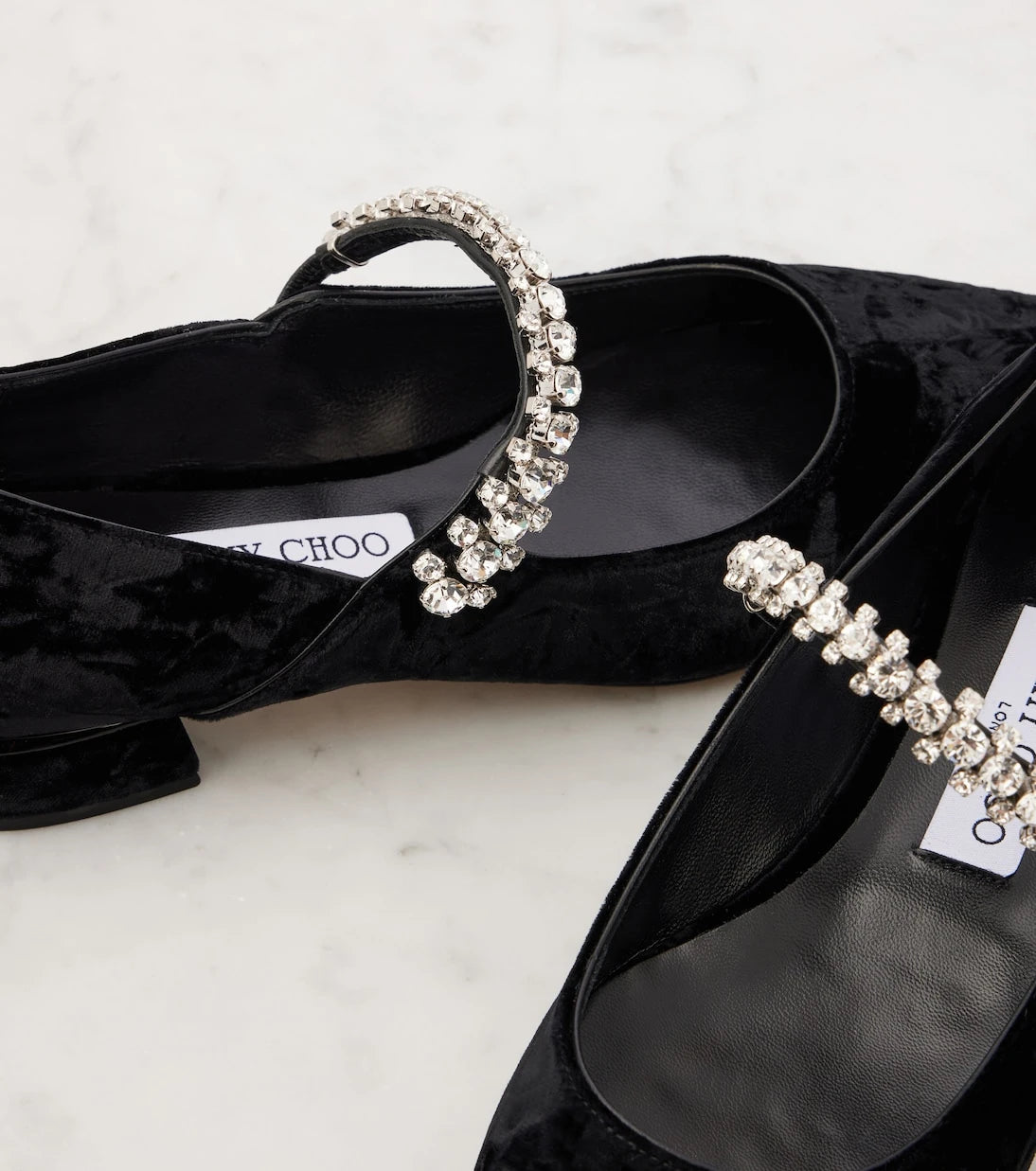 Jimmy Choo - Bing embellished velvet ballet flats