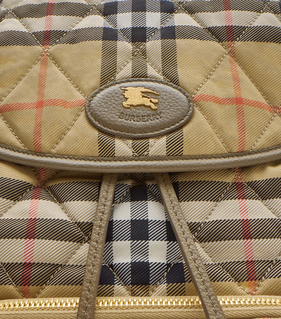 Burberry Beige Check Horseshoe Backpack