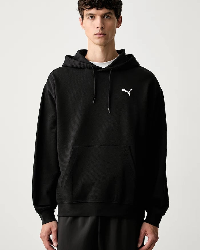 Puma erkek kapüşonlu pamuklu sweatshirt Essentials Elevated