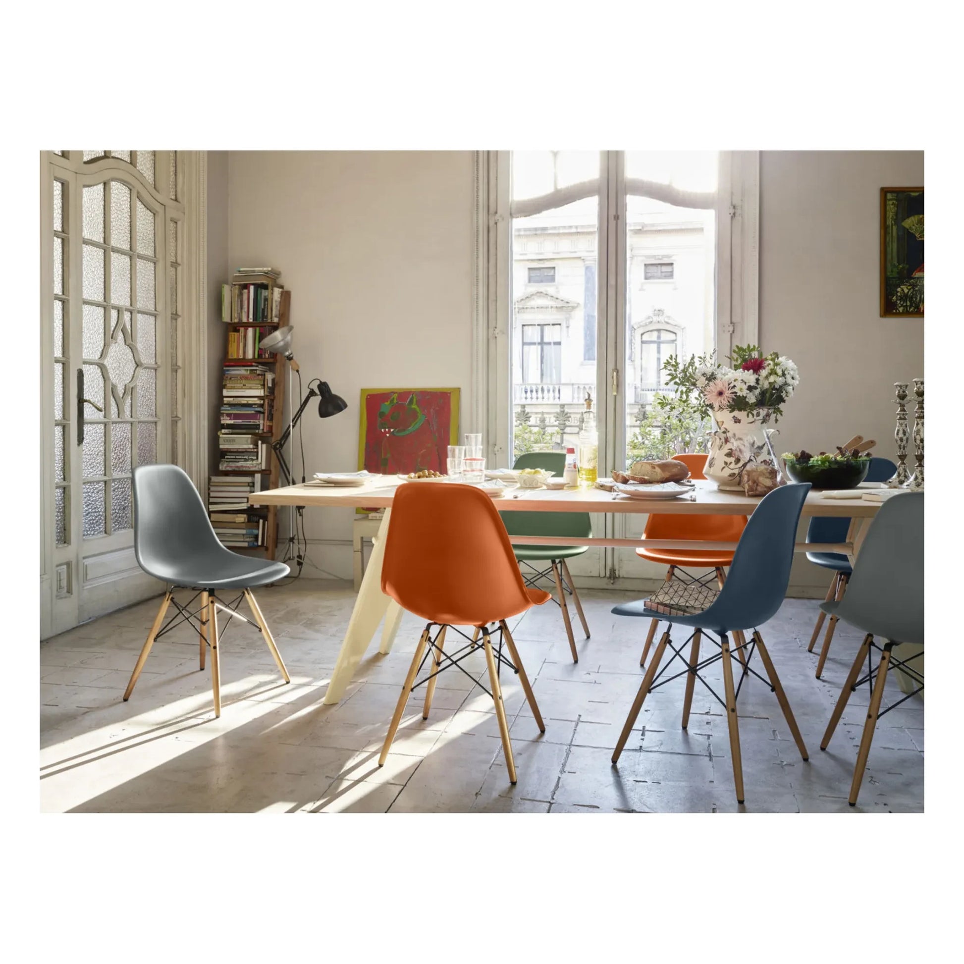 Vitra - DSW plastic chair - maple base - Charles &amp; Ray Eames | Granit