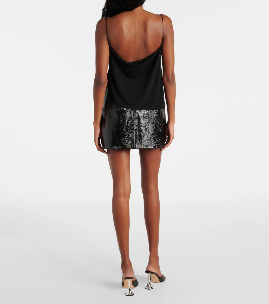 Coperni - Boa feather-trimmed jersey top