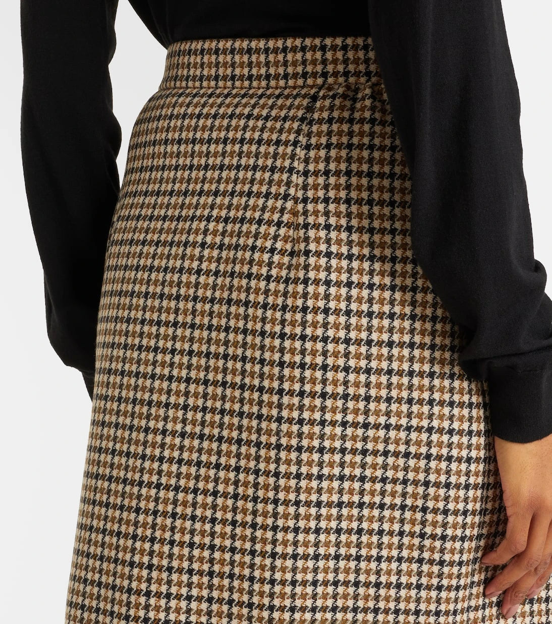 Valentino - Houndstooth virgin wool miniskirt