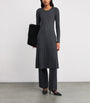 Joseph Merino Wool Ribbed Midi Dress - Smoke