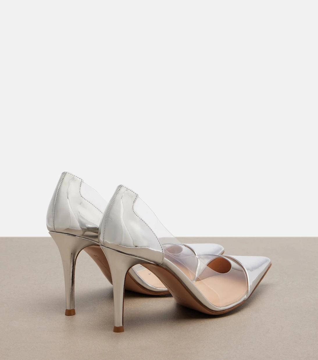 Gianvito Rossi - Plexi mirrored leather and TPU pumps
