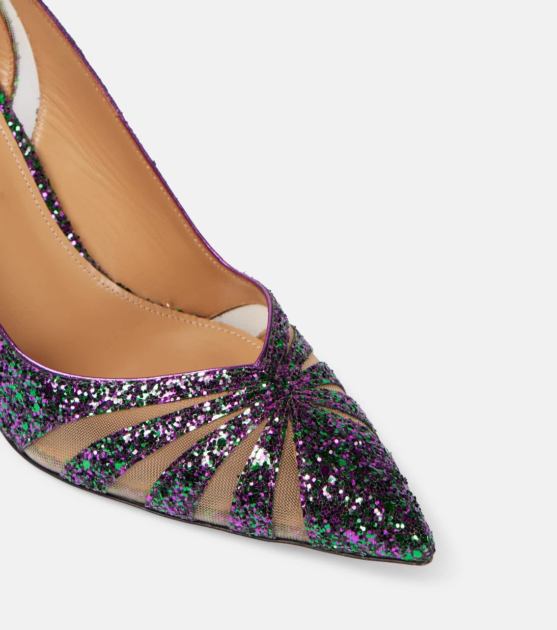 Aquazzura - Spy75 glitter mesh pumps