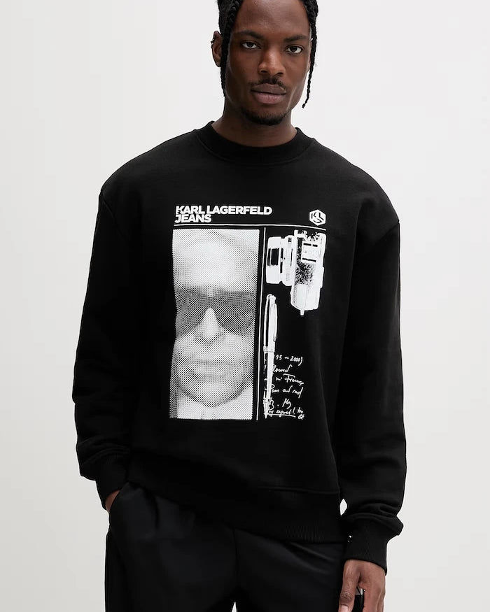 Karl Lagerfeld Jeans oversize erkek pamuklu sweatshirt