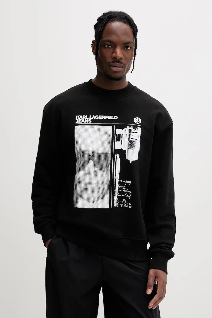 Karl Lagerfeld Jeans oversize erkek pamuklu sweatshirt